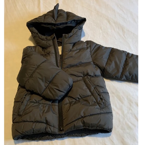 Zara Baby Toddler Dinosaur Puffer Jacket Coat Zip Up 2/3 - Picture 1 of 8